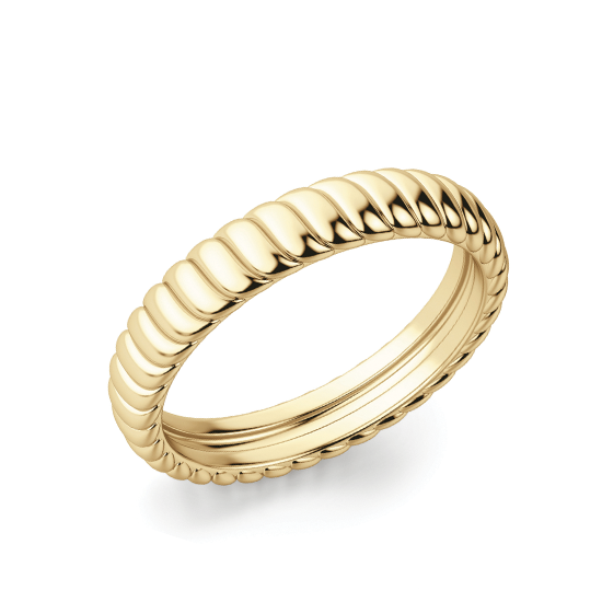 Кольцо из золота с волнистым декором, Больше Изображение 1