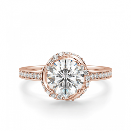 Кольцо с бриллиантами из розового золота