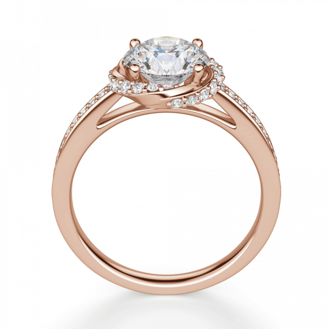 Кольцо с бриллиантами из розового золота - Фото 1