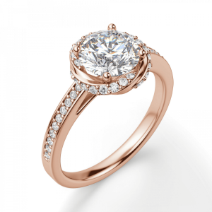 Кольцо с бриллиантами из розового золота - Фото 2