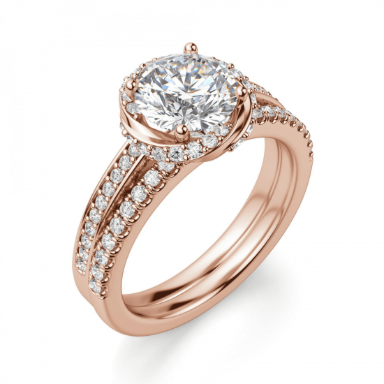 Кольцо с бриллиантами из розового золота,  Больше Изображение 5