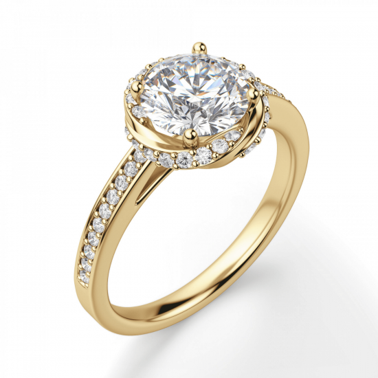 Кольцо с бриллиантами из золота,  Больше Изображение 3