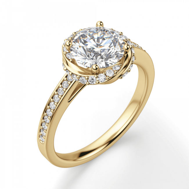 Кольцо с бриллиантами из золота - Фото 2