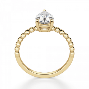 Кольцо с бриллиантом Груша из желтого золота - Фото 1