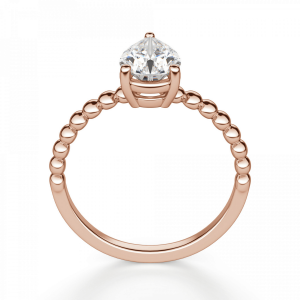 Кольцо с бриллиантом капля из розового золота - Фото 1