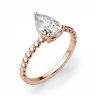 Кольцо с бриллиантом капля из розового золота, Изображение 3