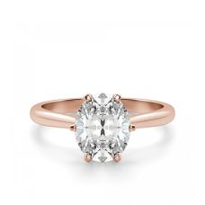 Кольцо с овальным бриллиантом классика