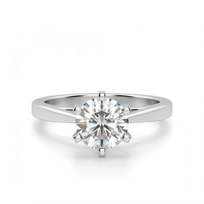Кольцо с бриллиантом для помолвки из белого золота