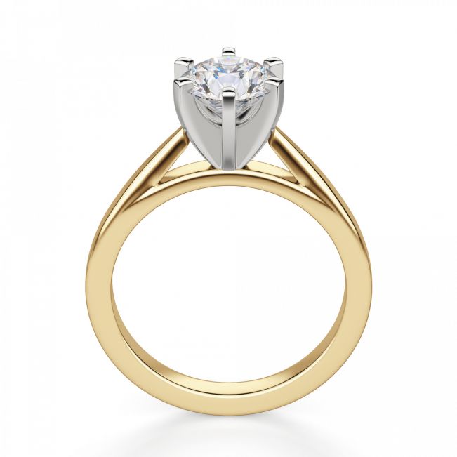 Кольцо из комбинированного золота с бриллиантом для помолвки - Фото 1