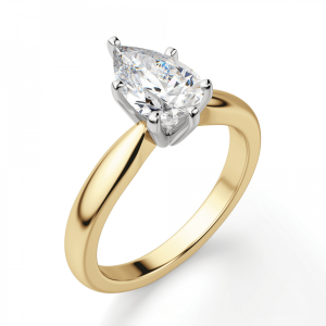Кольцо с бриллиантом капля в 6 лапках из золота - Фото 2