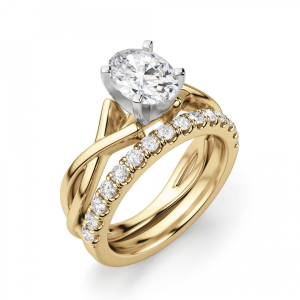 Кольцо золотое с овальным бриллиантом - Фото 5