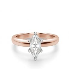 Кольцо с бриллиантом маркиз из розового золота