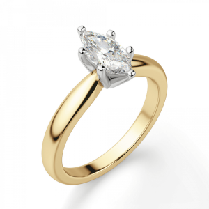 Кольцо с бриллиантом маркиз в 6 лапках из золота - Фото 2