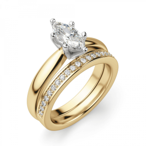 Кольцо с бриллиантом маркиз в 6 лапках из золота - Фото 4