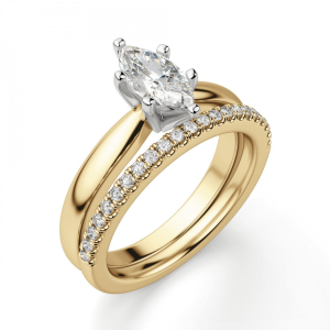 Кольцо с бриллиантом маркиз в 6 лапках из золота - Фото 5