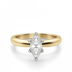 Кольцо с бриллиантом маркиз в 6 лапках из золота