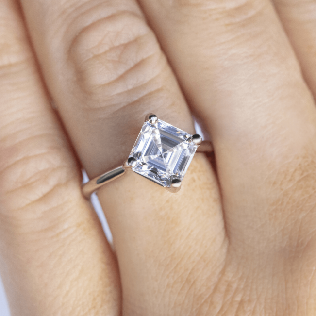 Кольцо с бриллиантом ашер - Фото 3