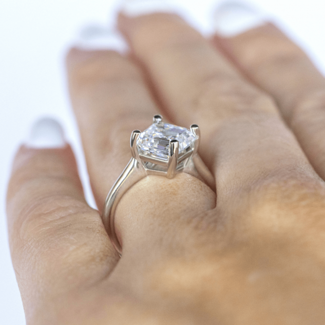 Кольцо с бриллиантом ашер - Фото 4