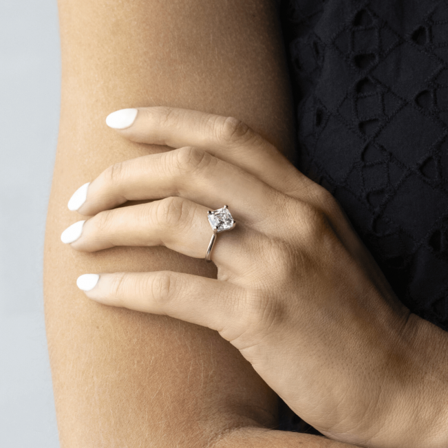Кольцо с бриллиантом ашер - Фото 5