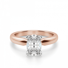 Кольцо с овальным бриллиантом из розового золота
