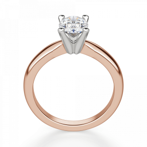 Кольцо с овальным бриллиантом из розового золота - Фото 1
