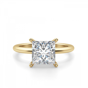 Кольцо золотое с бриллиантом Принцессой