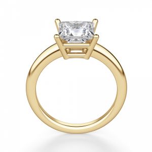 Кольцо с бриллиантом принцесса в розовом золоте - Фото 1