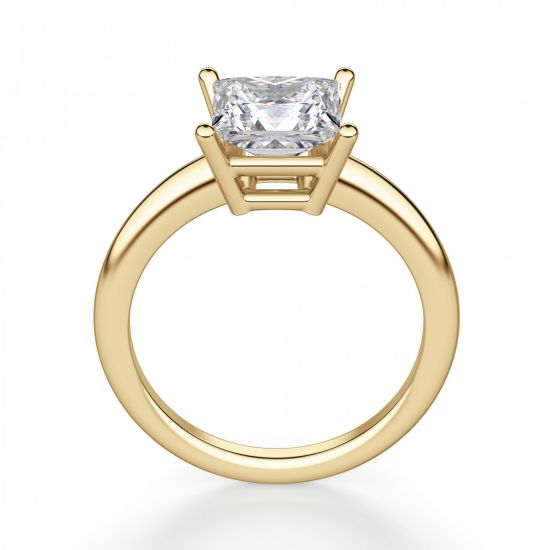 Кольцо с бриллиантом принцесса в розовом золоте,  Больше Изображение 2
