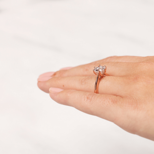 Кольцо с бриллиантом кушон в 6 лапках - Фото 6