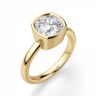 Кольцо с бриллиантом кушон в грухой закрепке из золота, Изображение 3