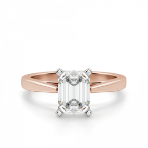 Кольцо с бриллиантом эмеральд из розового золота