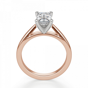 Кольцо с бриллиантом эмеральд из розового золота - Фото 1