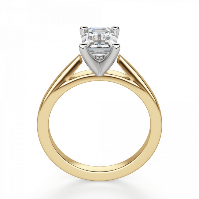 Кольцо с бриллиантом эмеральд из золота - Фото 1