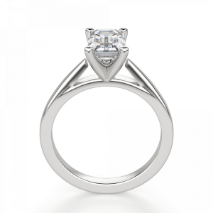 Кольцо с бриллиантом эмеральд из белого золота - Фото 1