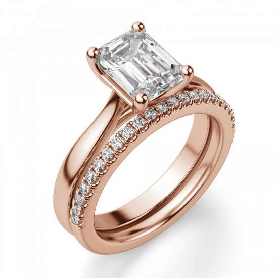 Кольцо из розового золота с бриллиантом,  Больше Изображение 6