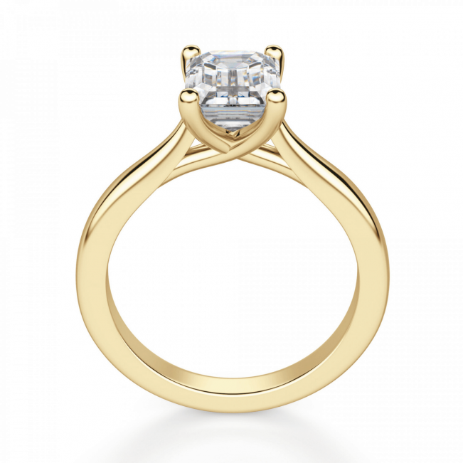 Кольцо золотое с бриллиантом эмеральд - Фото 1