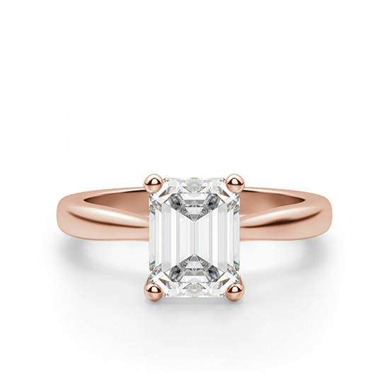 Кольцо из розового золота с бриллиантом, Больше Изображение 1