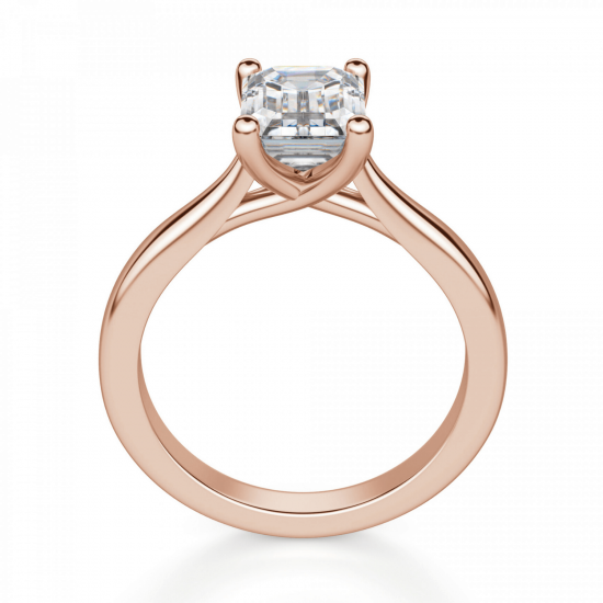 Кольцо из розового золота с бриллиантом,  Больше Изображение 2