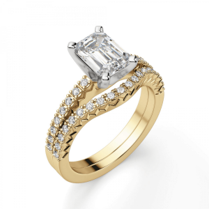 Кольцо из золота c бриллиантом эмеральд - Фото 4