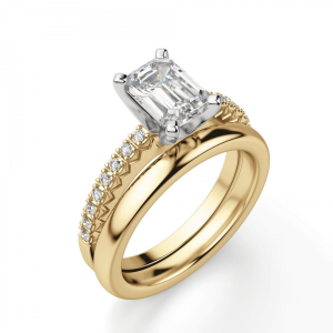 Кольцо из золота c бриллиантом эмеральд - Фото 3