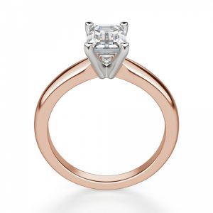Кольцо с прямоугольным бриллиантом из розового золота - Фото 1