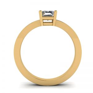 Кольцо из золота с прямоугольным бриллиантом Эмеральд - Фото 1