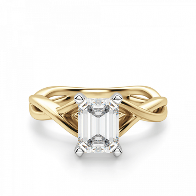 Кольцо плетеное из золота бриллиантом эмеральд
