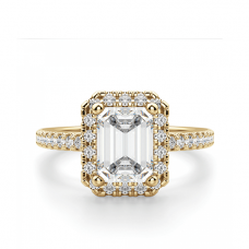 Кольцо золотое бриллиантом эмеральд