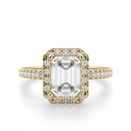 Кольцо золотое бриллиантом эмеральд