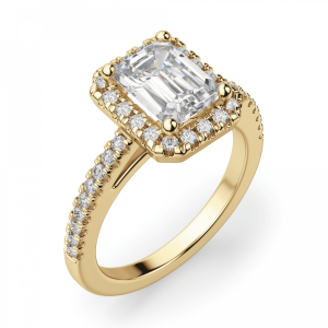 Кольцо золотое бриллиантом эмеральд - Фото 2