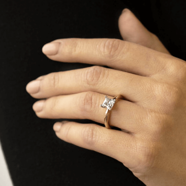 Кольцо с бриллиантом Принцесса - Фото 5