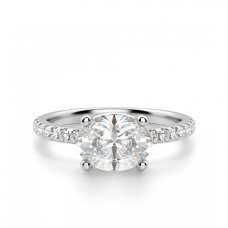 Помолвочное кольцо с бриллиантом овал