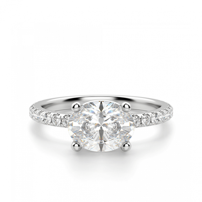 Помолвочное кольцо с бриллиантом овал 