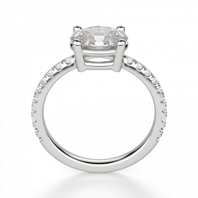 Помолвочное кольцо с бриллиантом овал  - Фото 1